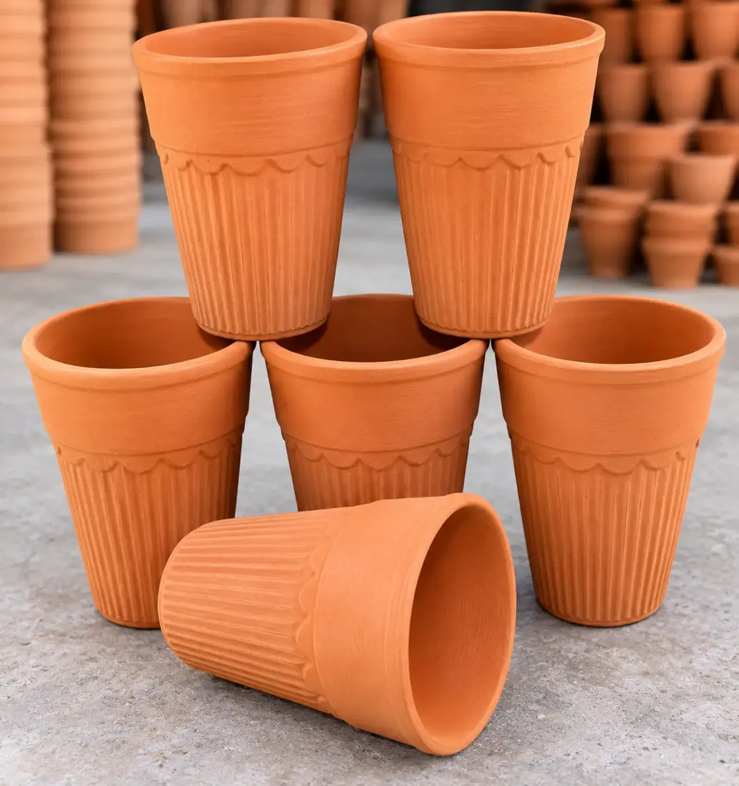 Decorative clay kulhads collection